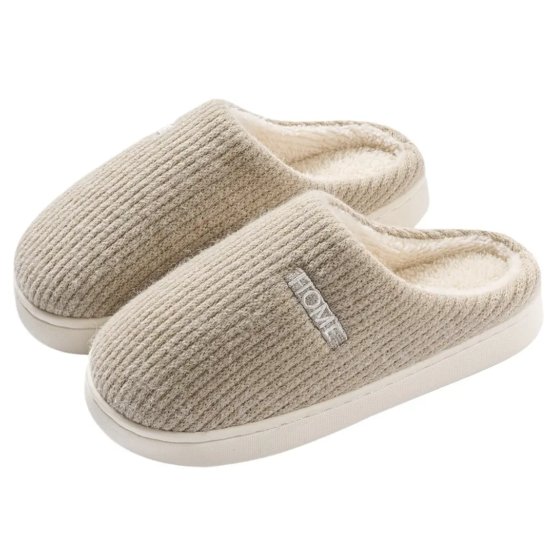 Non-Slip Cotton Slippers for Women Winter 2026 New Style Indoor Home Silent Warm Fleece-Lined Maternity Plush Slippers for Men