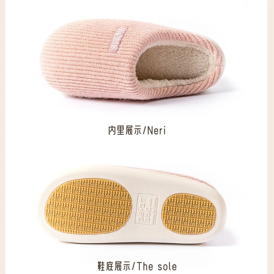 Non-Slip Cotton Slippers for Women Winter 2026 New Style Indoor Home Silent Warm Fleece-Lined Maternity Plush Slippers for Men — feature 21