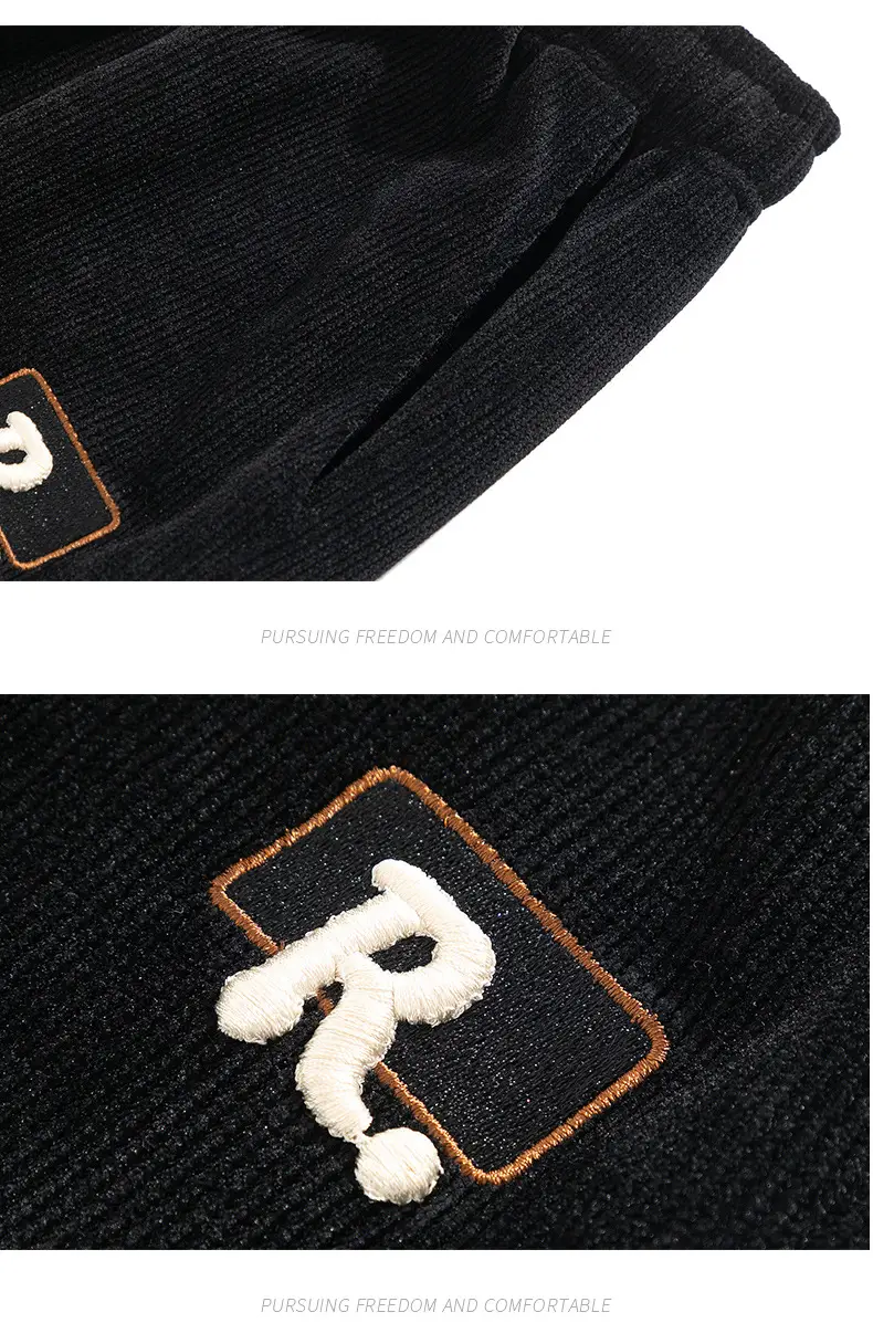 Boao Velvet Pants Men Black Wide Leg Sports Casual — feature 26