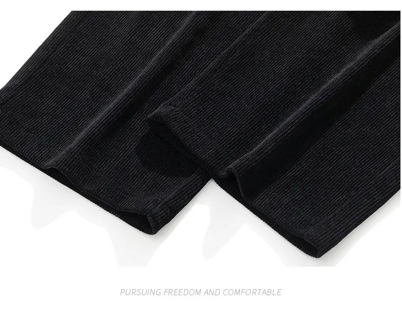 Boao Velvet Pants Men Black Wide Leg Sports Casual — feature 27
