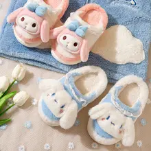 Sanrio IP joint-name cotton slippers women's winter cute indoor home thick bottom autumn and winter plush slippers bag heel — feature 11