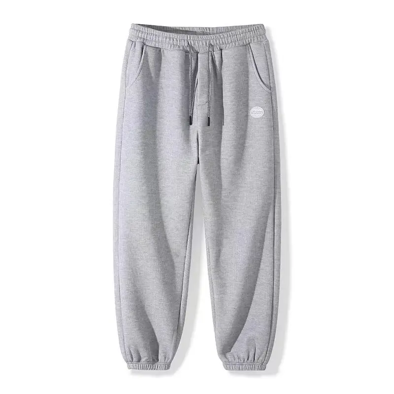 Men Winter Fleece Sweatpants Black Ankle Tied Plus Size - Image 7
