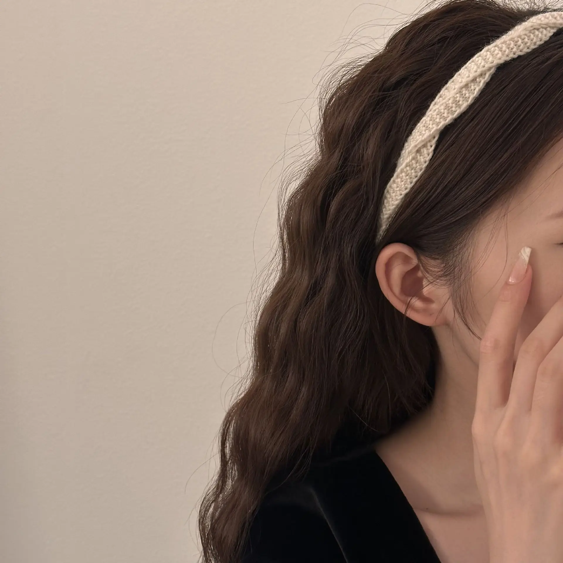 Maillard Elegant Knitted Headband for Women Black Brown Grey White - Image 8