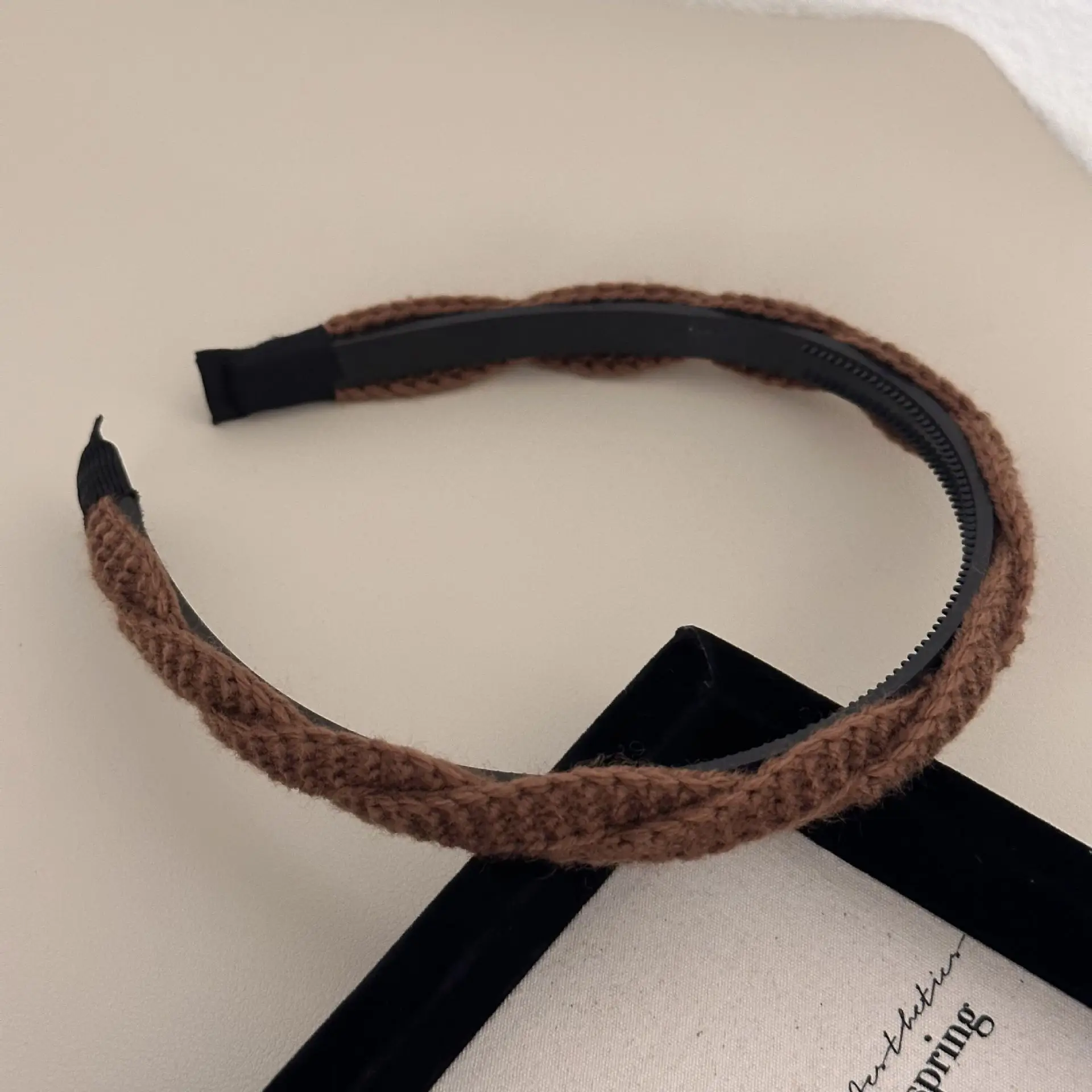 Maillard Elegant Knitted Headband for Women Black Brown Grey White - Image 3