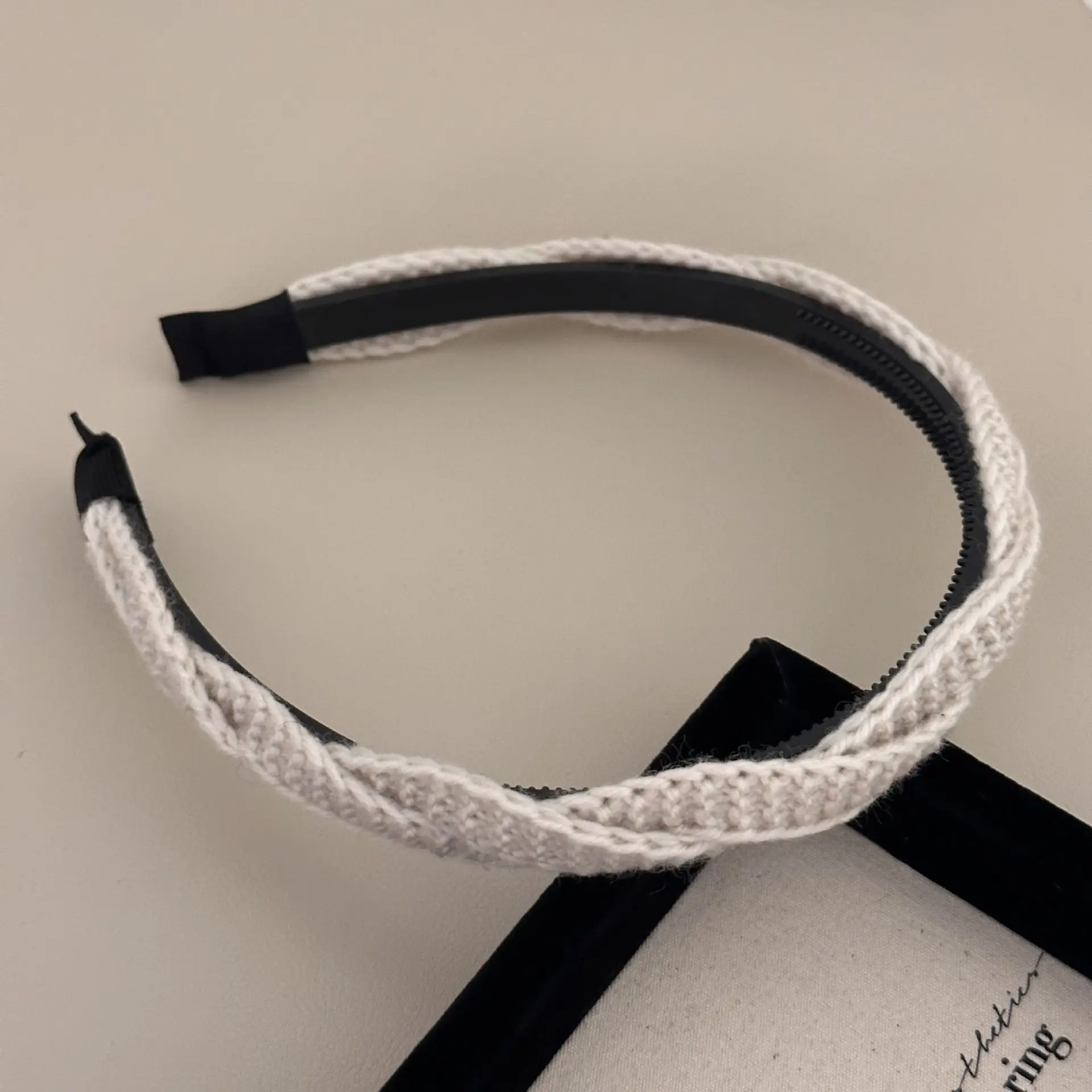 Maillard Elegant Knitted Headband for Women Black Brown Grey White - Image 4