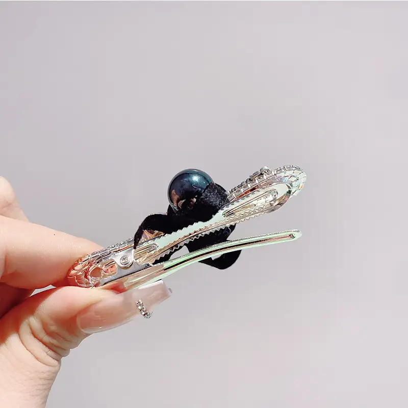 South Korea New Women's Pearl Ribbon Hairpin Bow Duckbill Clip Rose Flower Side Clip Sweet Bangs Clip — feature 28