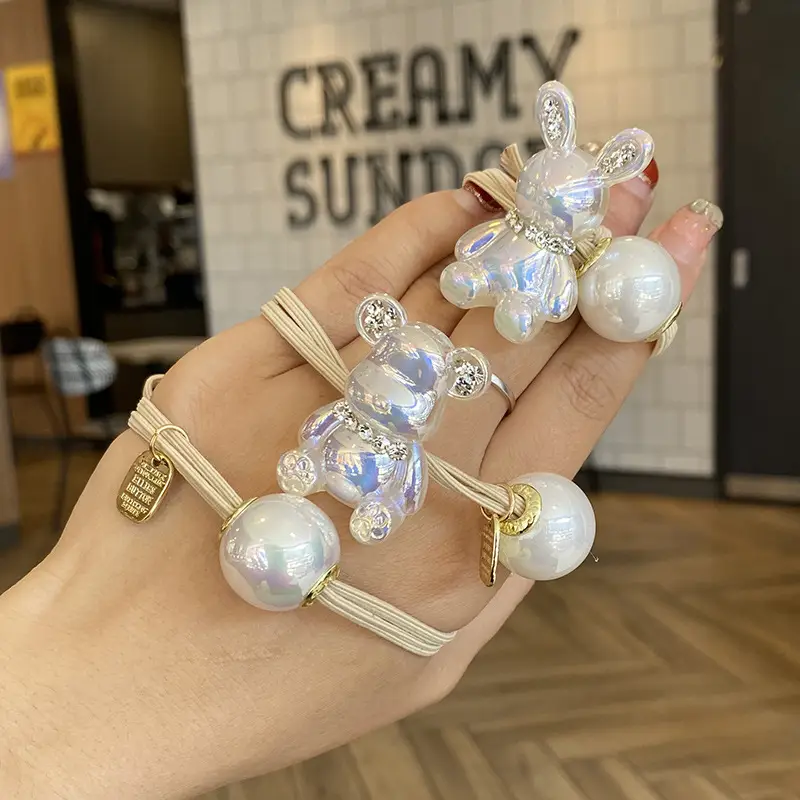 South Korea New Women's Pearl Ribbon Hairpin Bow Duckbill Clip Rose Flower Side Clip Sweet Bangs Clip — feature 7