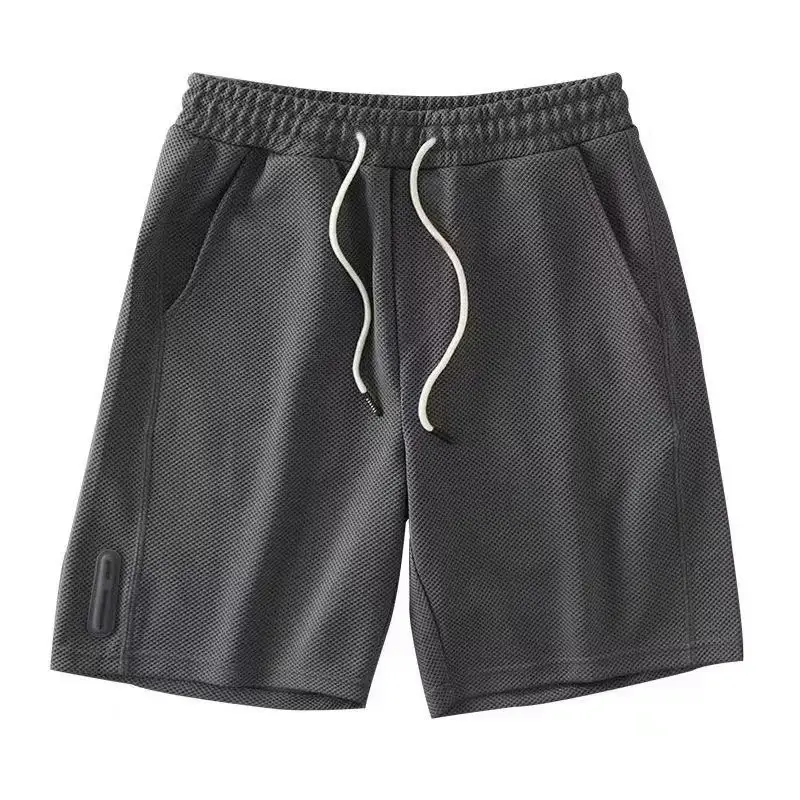 Men's Beige Drawstring Shorts Summer Running All-Match - Image 2