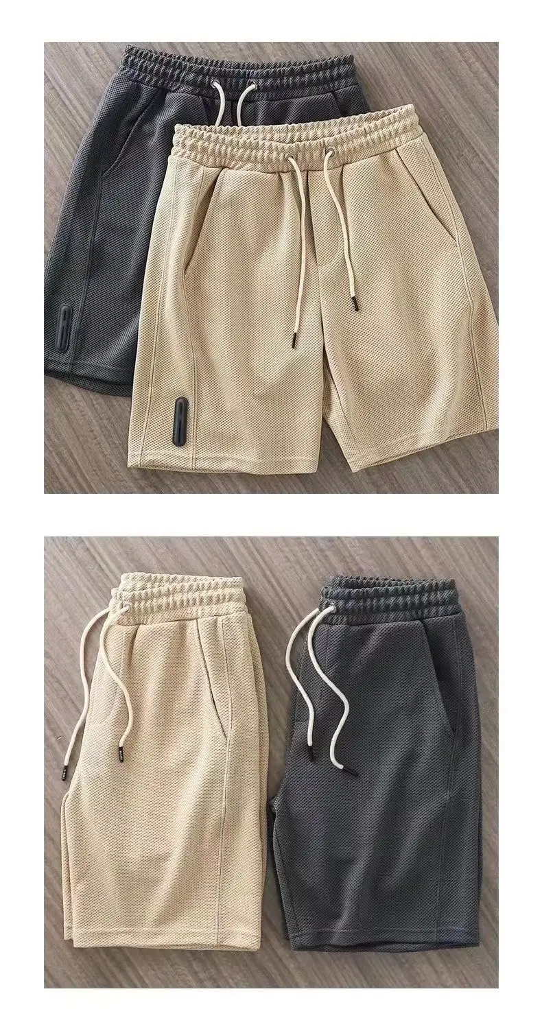 Men's Beige Drawstring Shorts Summer Running All-Match — feature 11