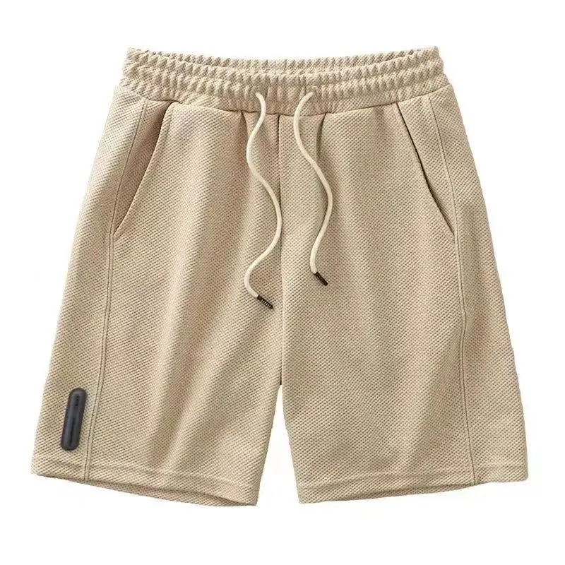 Men's Beige Drawstring Shorts Summer Running All-Match - Image 3