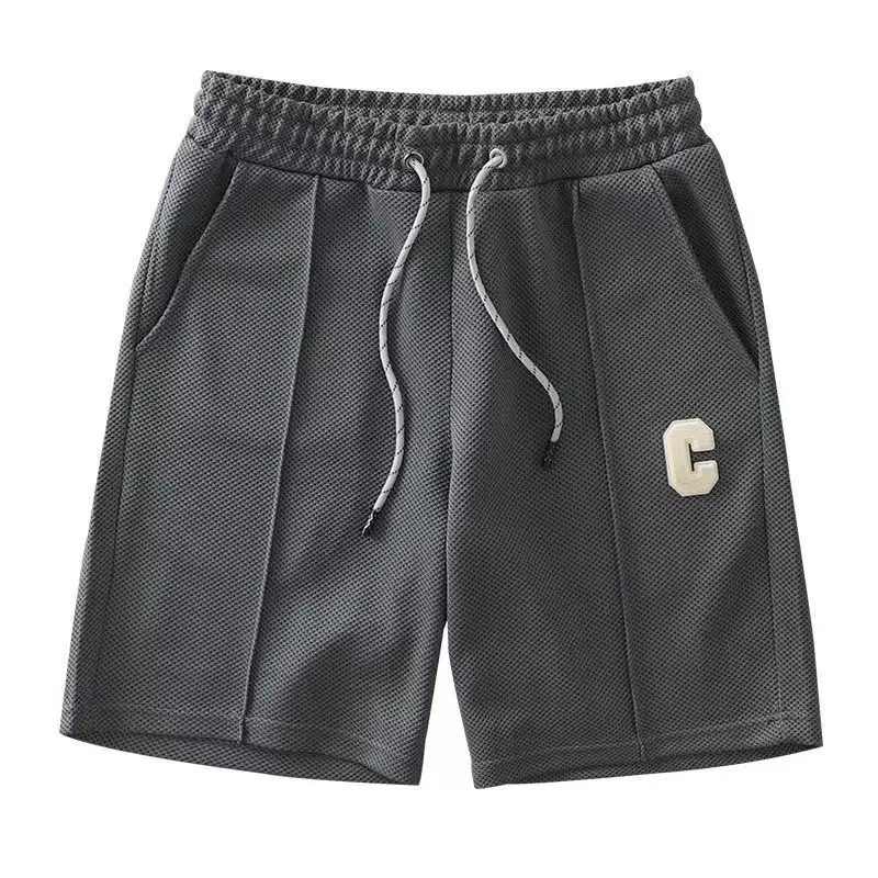 Men's Beige Drawstring Shorts Summer Running All-Match - Image 5