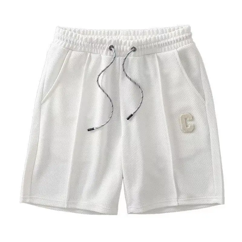 Men's Beige Drawstring Shorts Summer Running All-Match - Image 7