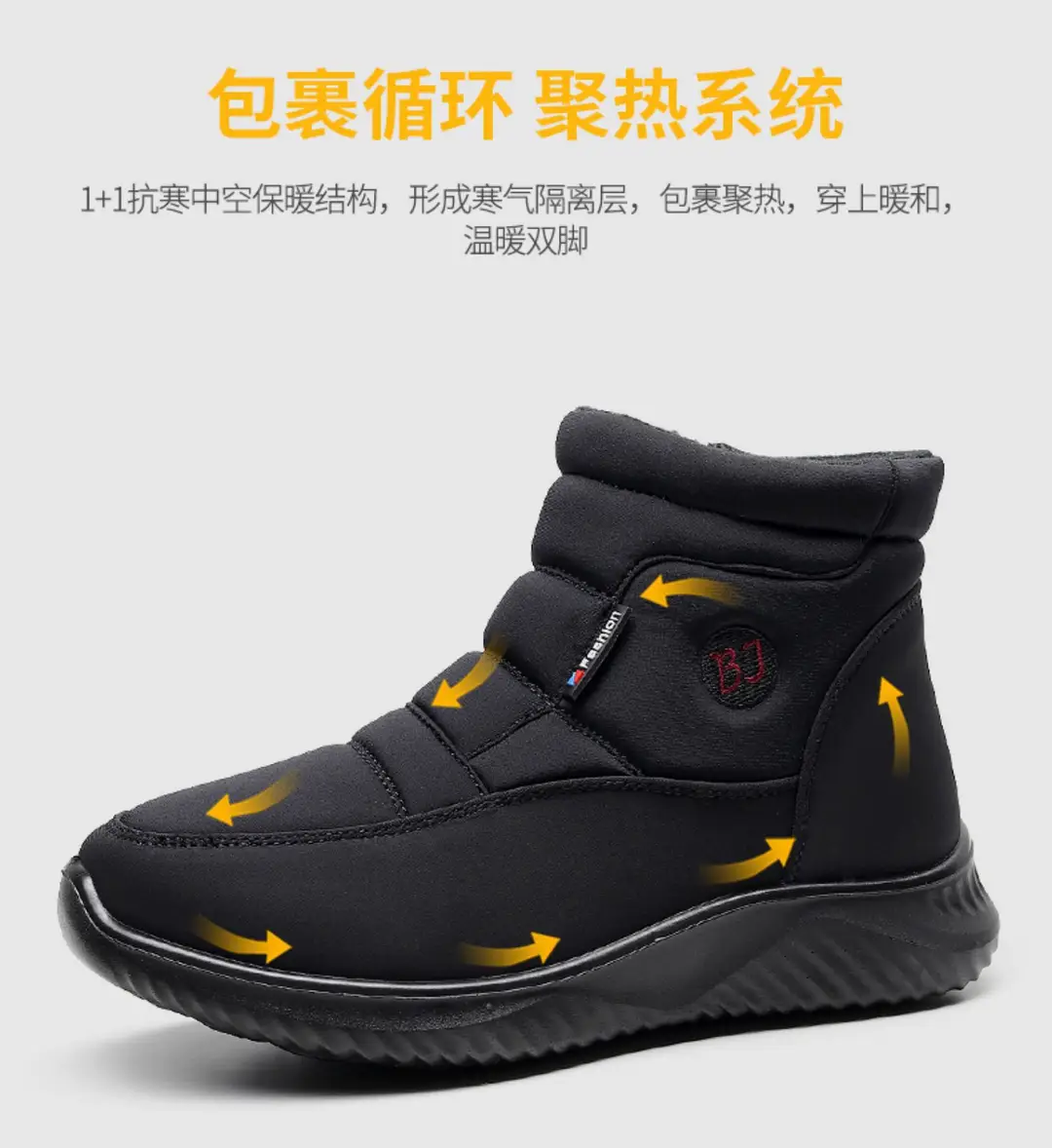 2025 New Winter High-Top Waterproof Cotton Shoes for Women Fleece-Lined Non-Slip Soft Sole Wear-Resistant Cotton Boots Thick-Soled Snow Boots — feature 10