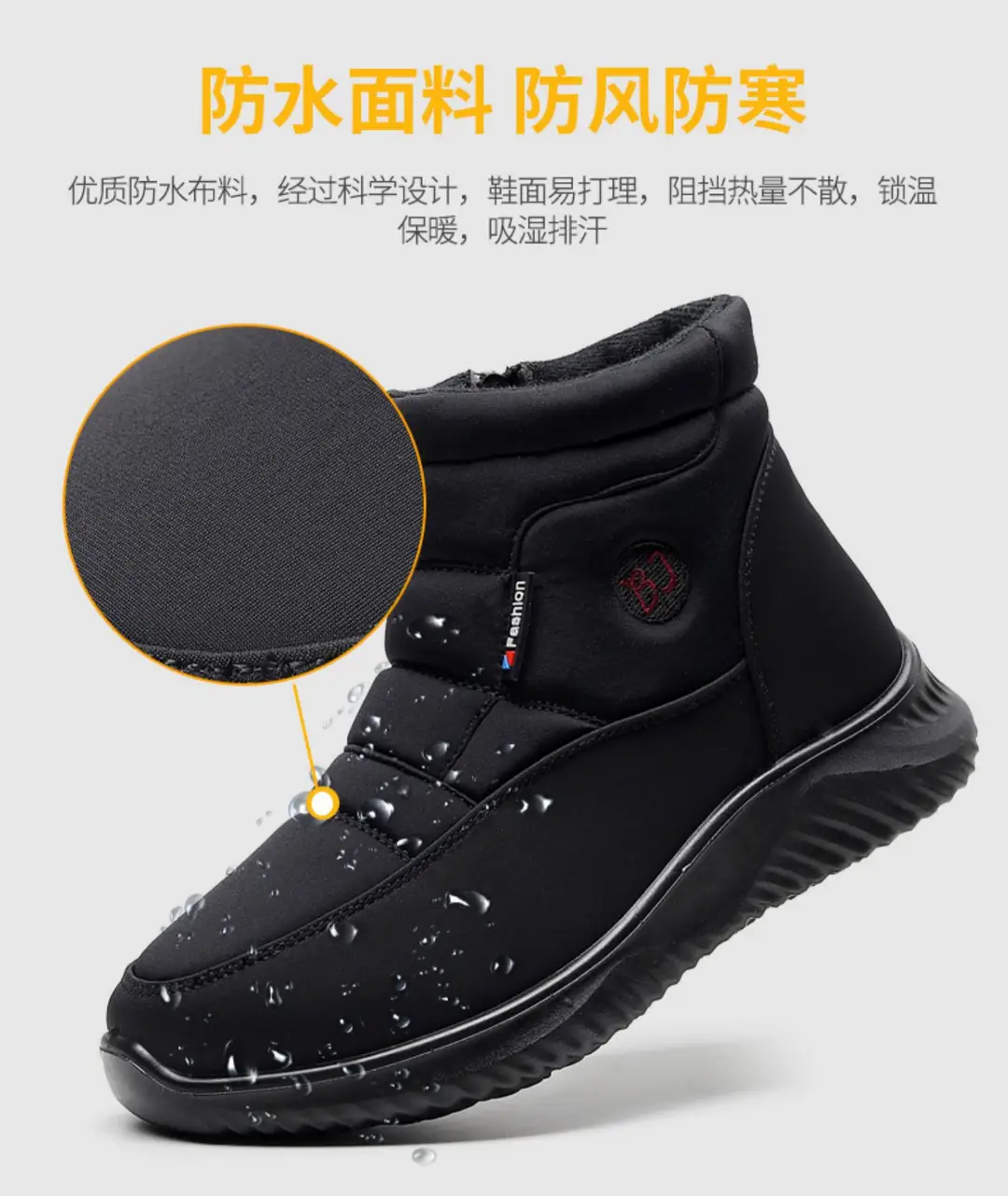 2025 New Winter High-Top Waterproof Cotton Shoes for Women Fleece-Lined Non-Slip Soft Sole Wear-Resistant Cotton Boots Thick-Soled Snow Boots — feature 11