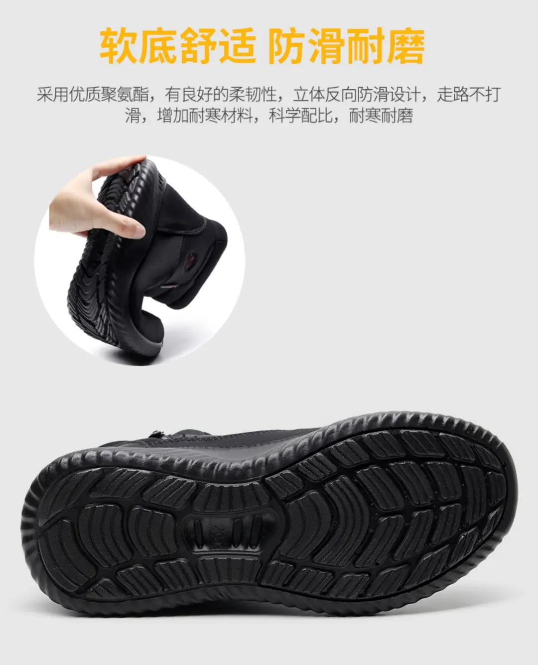 2025 New Winter High-Top Waterproof Cotton Shoes for Women Fleece-Lined Non-Slip Soft Sole Wear-Resistant Cotton Boots Thick-Soled Snow Boots — feature 12