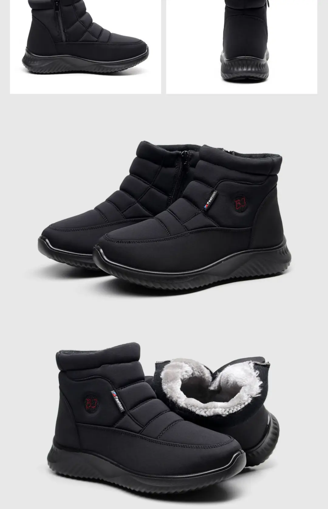 2025 New Winter High-Top Waterproof Cotton Shoes for Women Fleece-Lined Non-Slip Soft Sole Wear-Resistant Cotton Boots Thick-Soled Snow Boots — feature 15