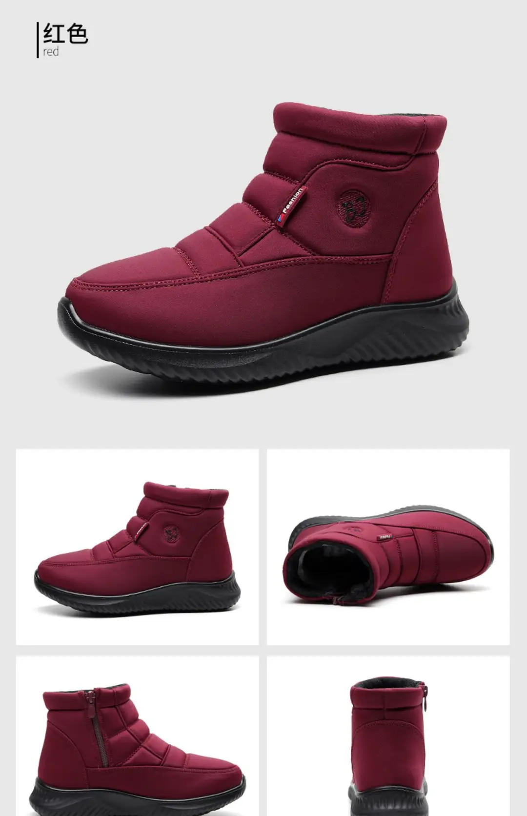 2025 New Winter High-Top Waterproof Cotton Shoes for Women Fleece-Lined Non-Slip Soft Sole Wear-Resistant Cotton Boots Thick-Soled Snow Boots — feature 17