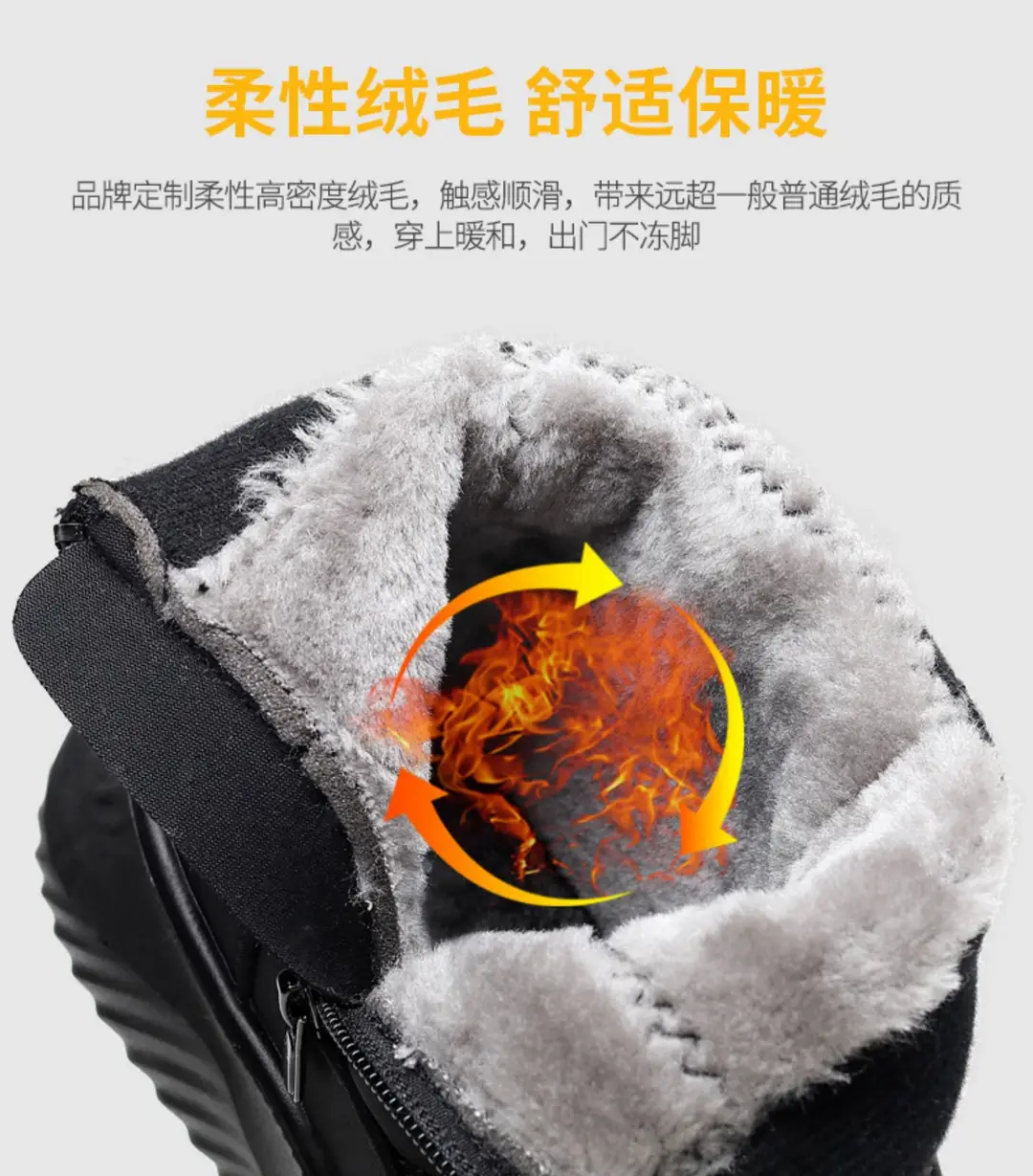 2025 New Winter High-Top Waterproof Cotton Shoes for Women Fleece-Lined Non-Slip Soft Sole Wear-Resistant Cotton Boots Thick-Soled Snow Boots — feature 9