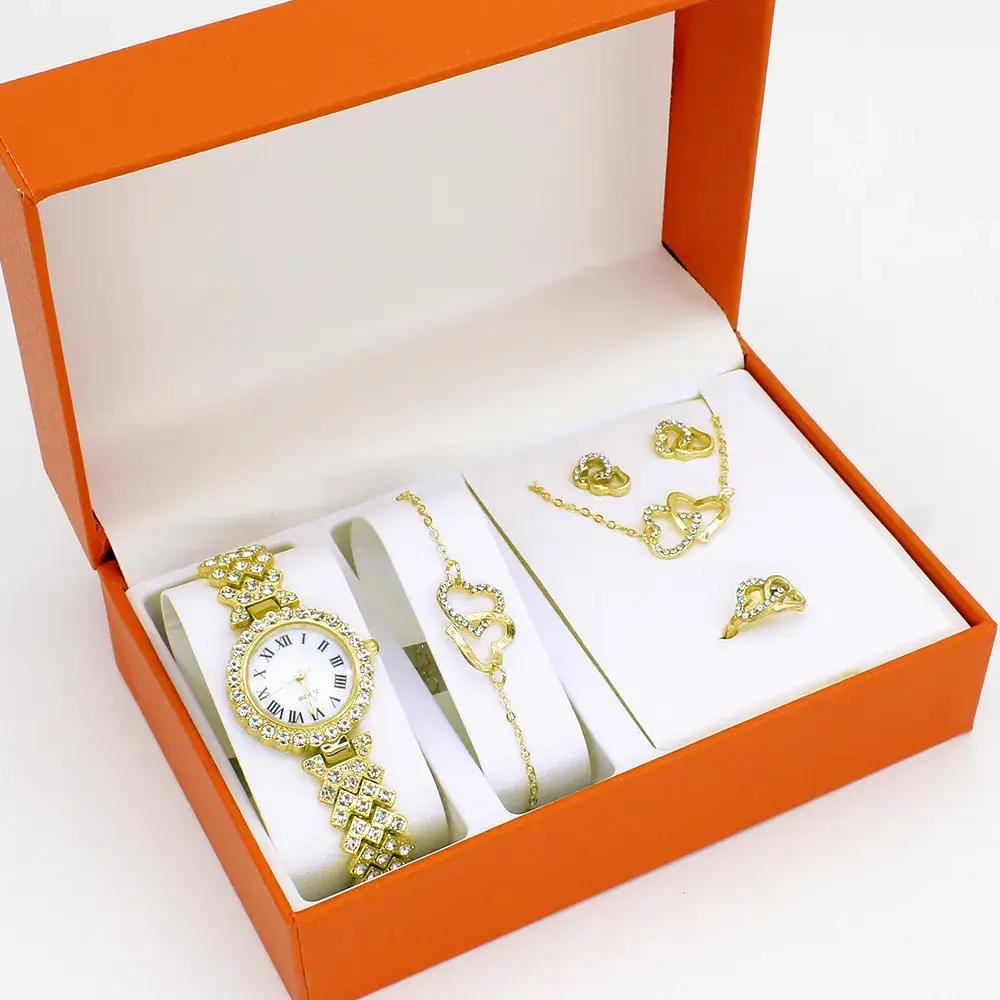 Gold Plated Women's Watch & Accessories Set - Image 14