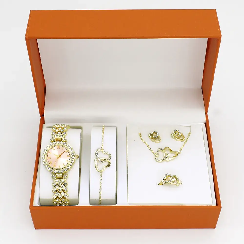 Gold Plated Women's Watch & Accessories Set - Image 5