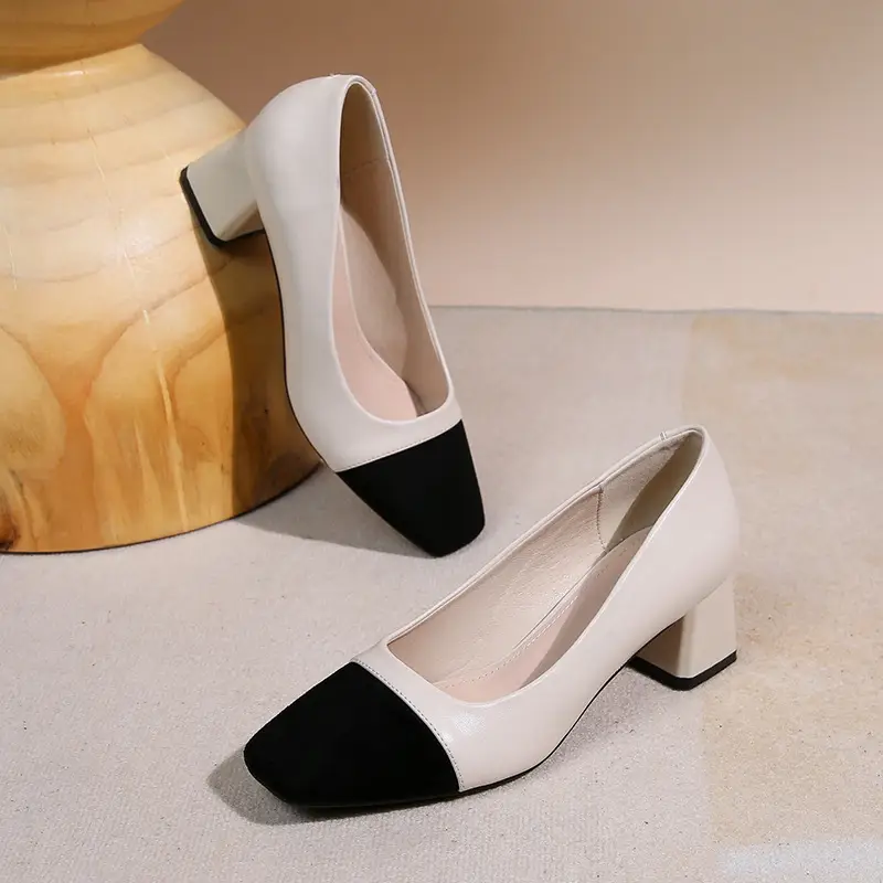 Women's White Black Heel Mules High Heel Shoes — feature 3