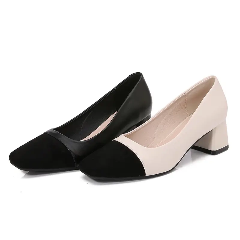 Women's White Black Heel Mules High Heel Shoes — feature 5