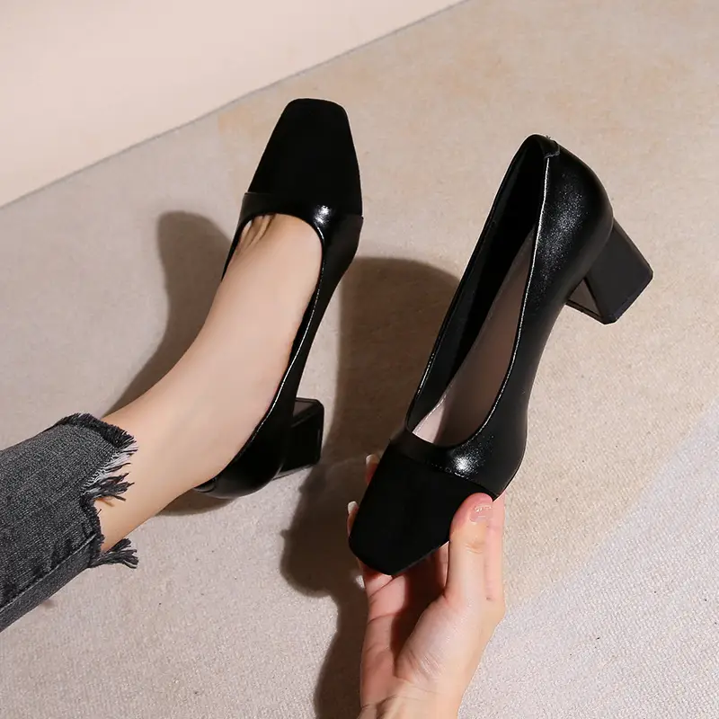 Women's White Black Heel Mules High Heel Shoes - Image 4