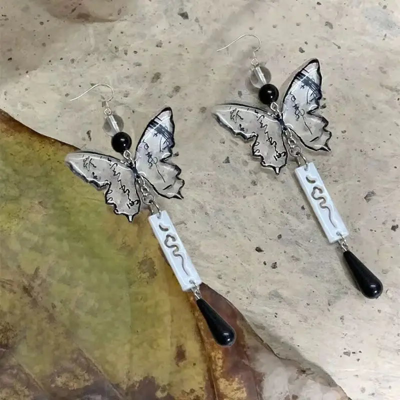 Chinese Ink Butterfly Earrings Women's National Fashion - Image 4
