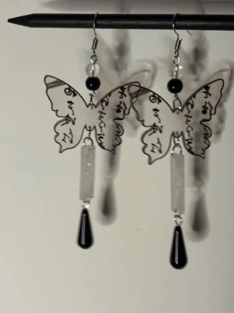 Chinese Ink Butterfly Earrings Women's National Fashion — feature 10