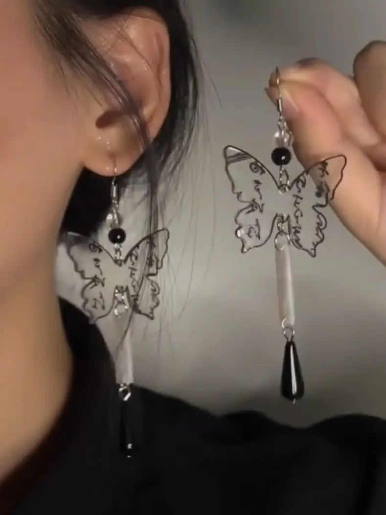 Chinese Ink Butterfly Earrings Women's National Fashion — feature 9