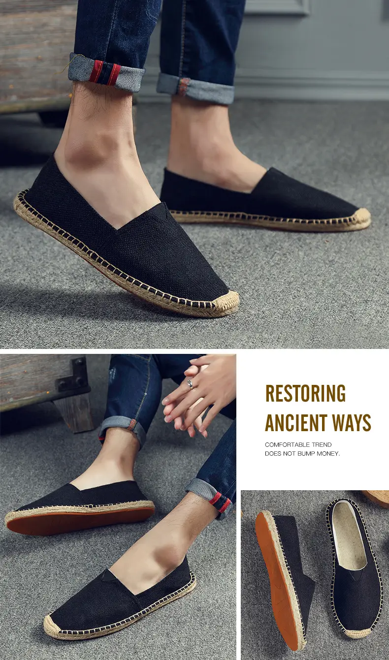 Casual Espadrille Shoes, Handmade, Fashionable and Versatile Straw Shoes, Linen Cloth Shoes, Sweat-Absorbent and Breathable Slip-On Slip-Ons, Cloth Shoes — feature 12