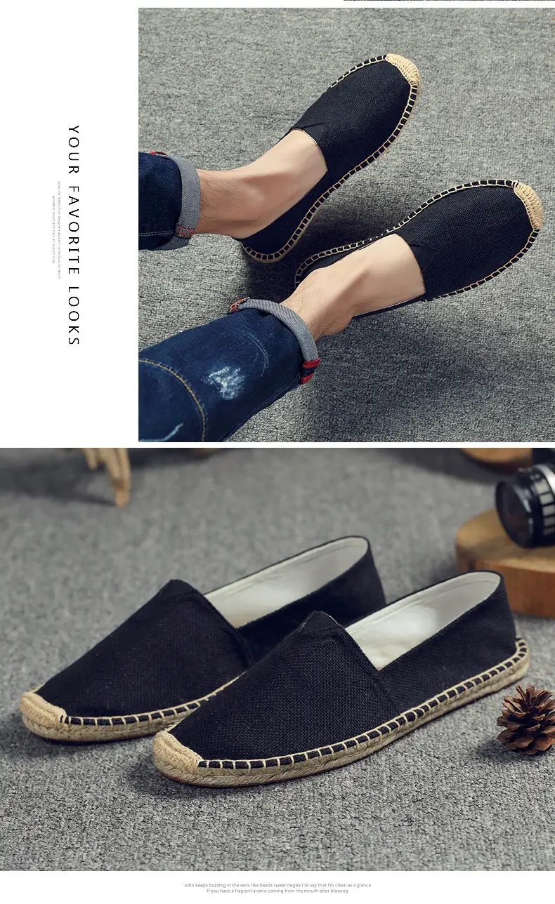 Casual Espadrille Shoes, Handmade, Fashionable and Versatile Straw Shoes, Linen Cloth Shoes, Sweat-Absorbent and Breathable Slip-On Slip-Ons, Cloth Shoes — feature 13