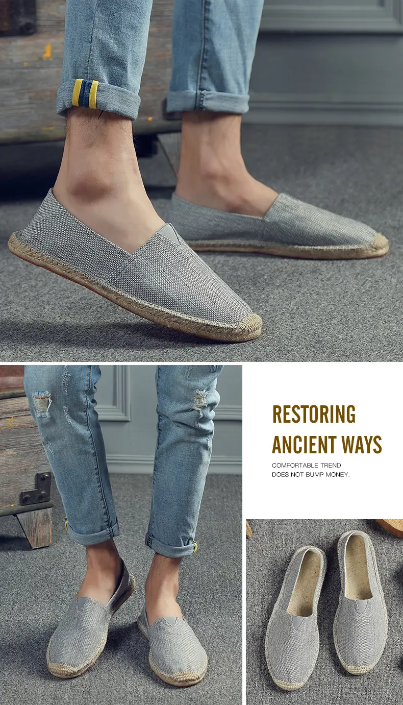 Casual Espadrille Shoes, Handmade, Fashionable and Versatile Straw Shoes, Linen Cloth Shoes, Sweat-Absorbent and Breathable Slip-On Slip-Ons, Cloth Shoes — feature 14