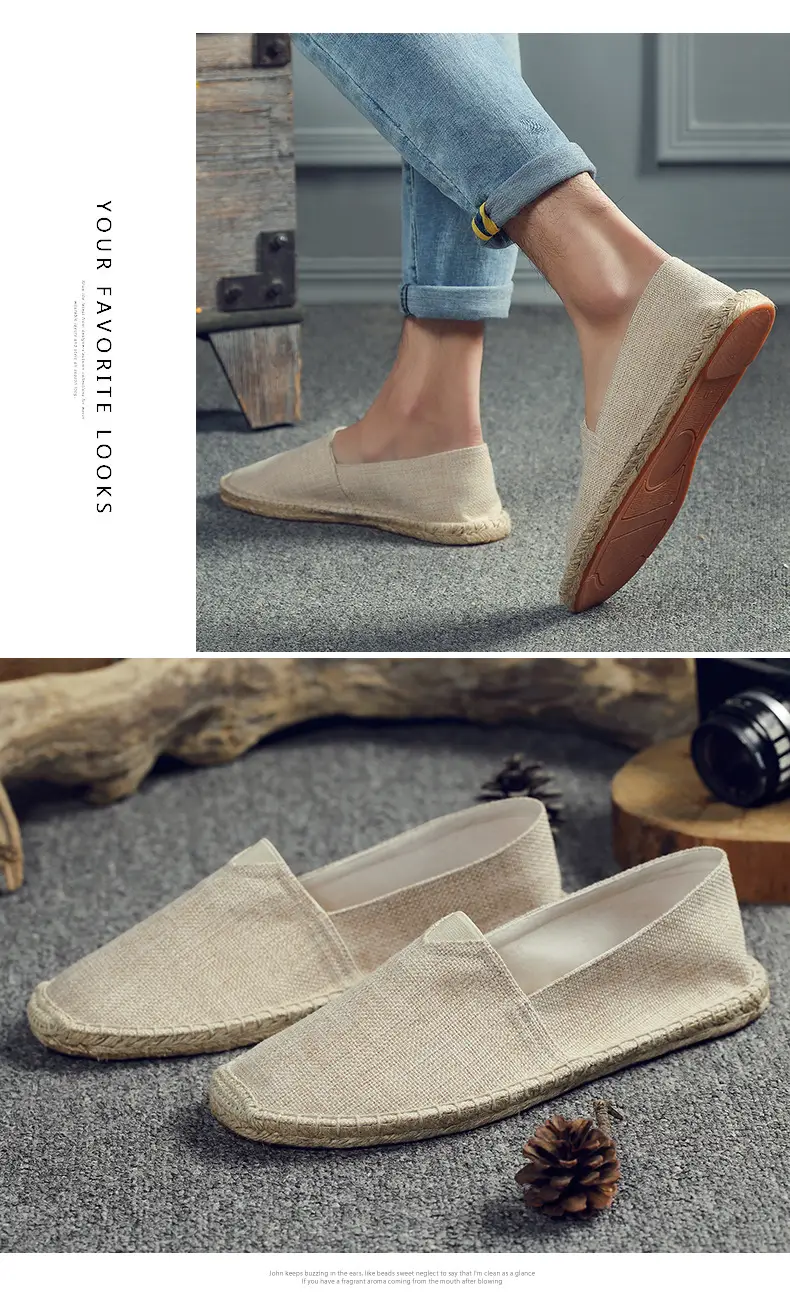 Casual Espadrille Shoes, Handmade, Fashionable and Versatile Straw Shoes, Linen Cloth Shoes, Sweat-Absorbent and Breathable Slip-On Slip-Ons, Cloth Shoes — feature 7