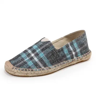 Casual Espadrille Shoes, Handmade, Fashionable and Versatile Straw Shoes, Linen Cloth Shoes, Sweat-Absorbent and Breathable Slip-On Slip-Ons, Cloth Shoes