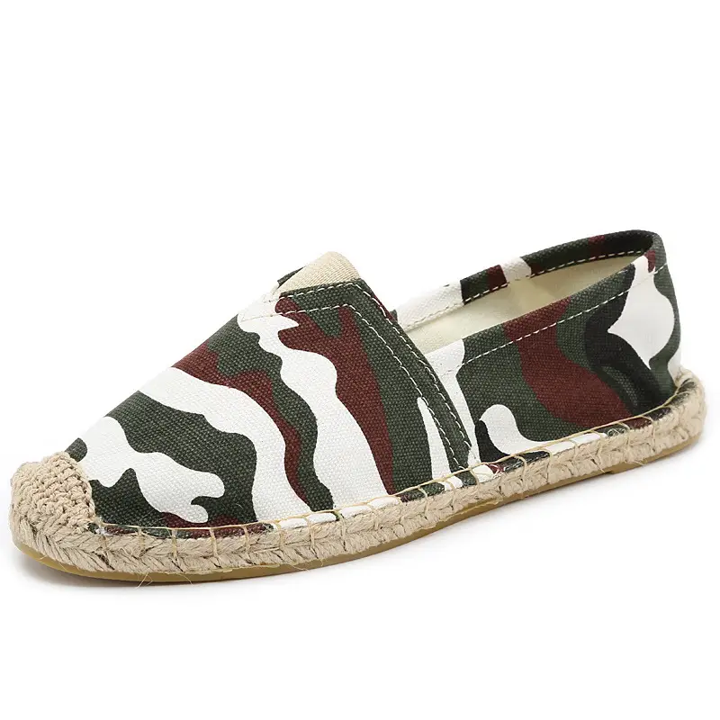 Casual Espadrille Shoes, Handmade, Fashionable and Versatile Straw Shoes, Linen Cloth Shoes, Sweat-Absorbent and Breathable Slip-On Slip-Ons, Cloth Shoes