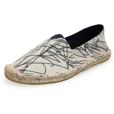 Casual Espadrille Shoes, Handmade, Fashionable and Versatile Straw Shoes, Linen Cloth Shoes, Sweat-Absorbent and Breathable Slip-On Slip-Ons, Cloth Shoes
