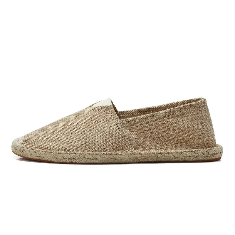 Casual Espadrille Shoes, Handmade, Fashionable and Versatile Straw Shoes, Linen Cloth Shoes, Sweat-Absorbent and Breathable Slip-On Slip-Ons, Cloth Shoes
