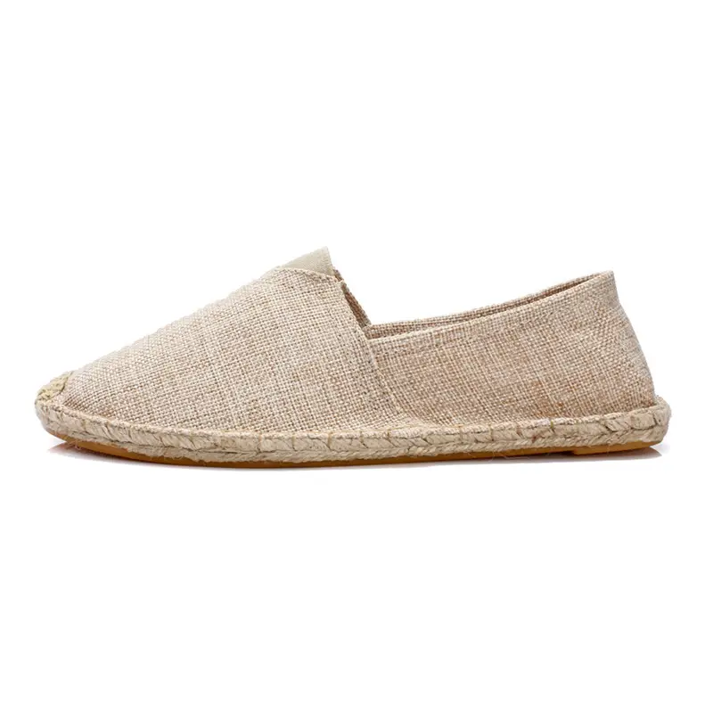 Casual Espadrille Shoes, Handmade, Fashionable and Versatile Straw Shoes, Linen Cloth Shoes, Sweat-Absorbent and Breathable Slip-On Slip-Ons, Cloth Shoes