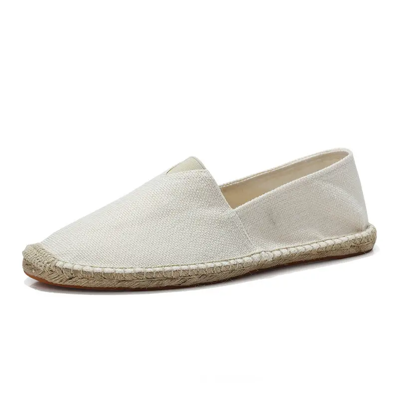 Casual Espadrille Shoes, Handmade, Fashionable and Versatile Straw Shoes, Linen Cloth Shoes, Sweat-Absorbent and Breathable Slip-On Slip-Ons, Cloth Shoes