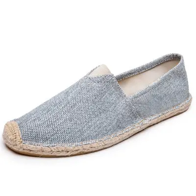 Casual Espadrille Shoes, Handmade, Fashionable and Versatile Straw Shoes, Linen Cloth Shoes, Sweat-Absorbent and Breathable Slip-On Slip-Ons, Cloth Shoes