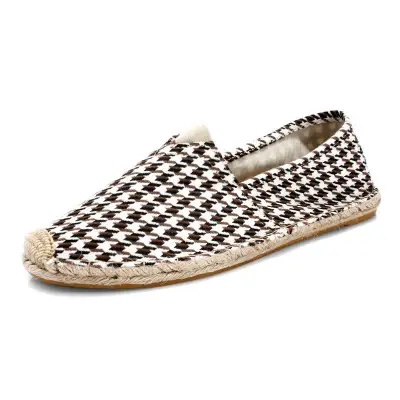 Casual Espadrille Shoes, Handmade, Fashionable and Versatile Straw Shoes, Linen Cloth Shoes, Sweat-Absorbent and Breathable Slip-On Slip-Ons, Cloth Shoes