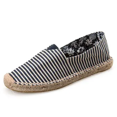 Casual Espadrille Shoes, Handmade, Fashionable and Versatile Straw Shoes, Linen Cloth Shoes, Sweat-Absorbent and Breathable Slip-On Slip-Ons, Cloth Shoes