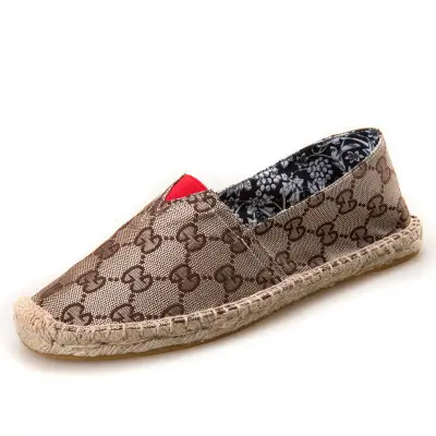 Casual Espadrille Shoes, Handmade, Fashionable and Versatile Straw Shoes, Linen Cloth Shoes, Sweat-Absorbent and Breathable Slip-On Slip-Ons, Cloth Shoes