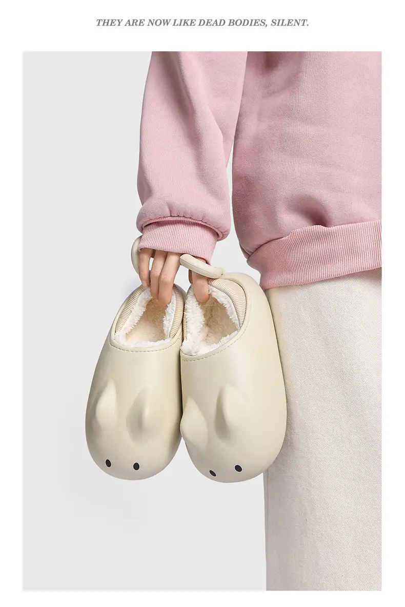 Personalized outdoor soft-soled cotton-padded shoes women's height increasing 2023 new fleece-lined thickened cotton slippers warm women's shoes — feature 10