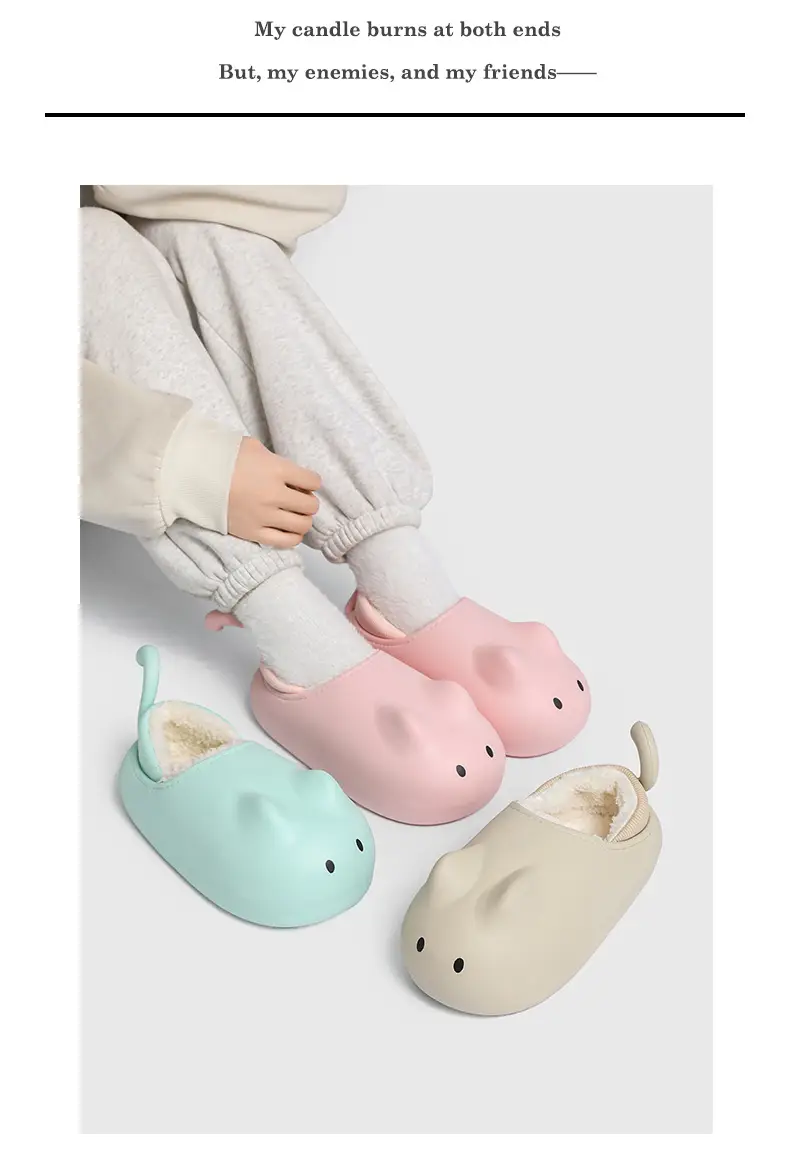 Personalized outdoor soft-soled cotton-padded shoes women's height increasing 2023 new fleece-lined thickened cotton slippers warm women's shoes — feature 5