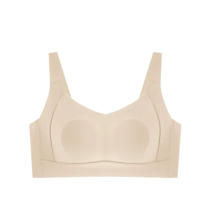 No steel ring big chest small plus size underwear full cup women's summer thin bra gather smooth seamless bra