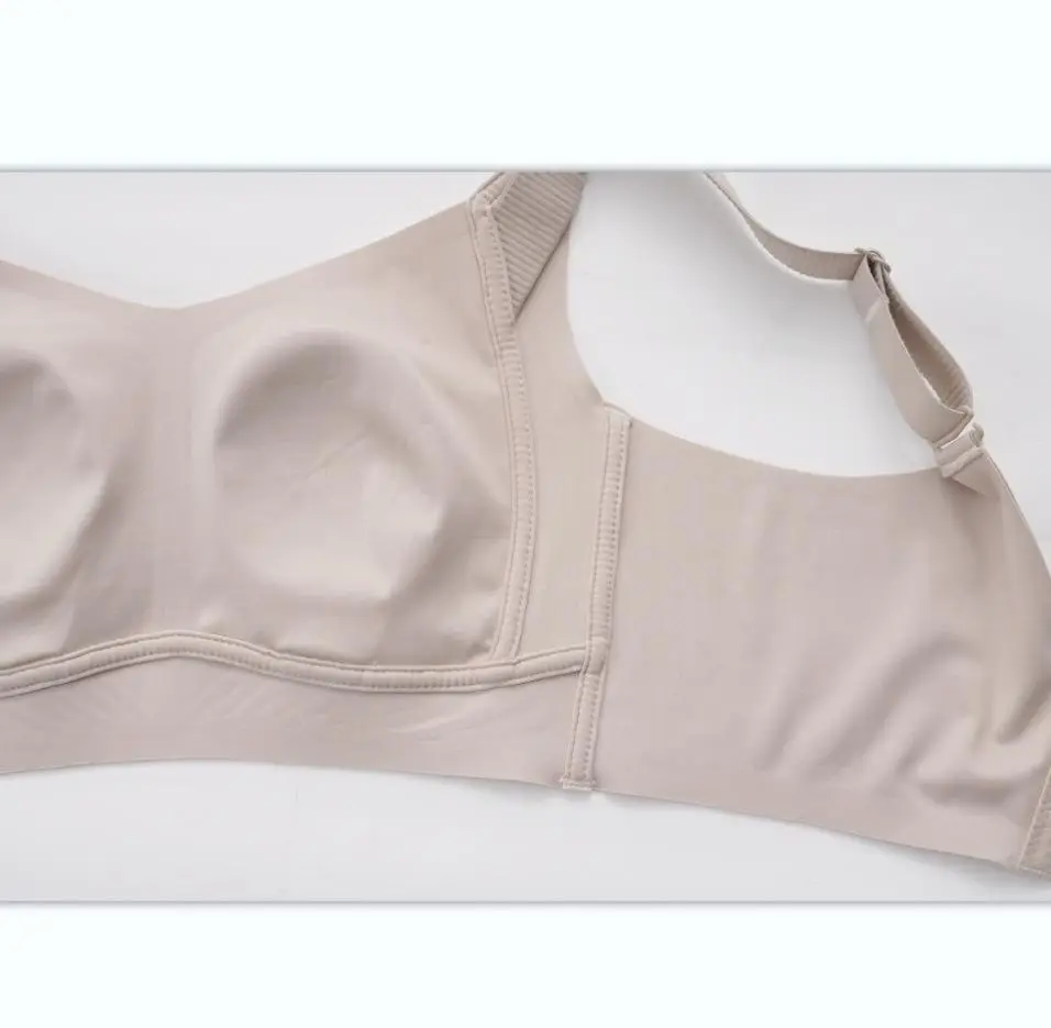 No steel ring big chest small plus size underwear full cup women's summer thin bra gather smooth seamless bra — feature 12