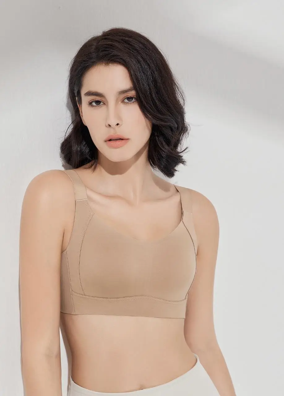 No steel ring big chest small plus size underwear full cup women's summer thin bra gather smooth seamless bra — feature 19