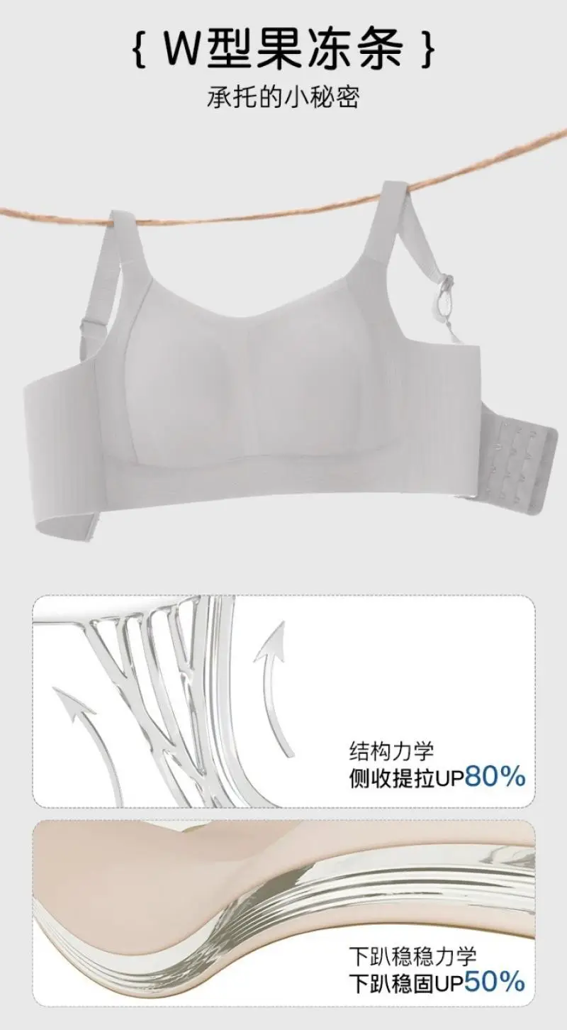 No steel ring big chest small plus size underwear full cup women's summer thin bra gather smooth seamless bra — feature 8